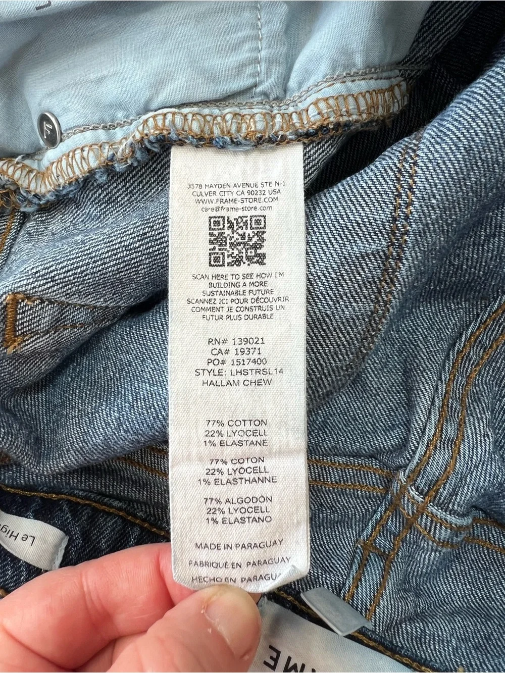 Frame Le High Straight Leg Distressed Cropped Stretch Jeans Medium Blue Wash, 29 - Picture 9 of 12